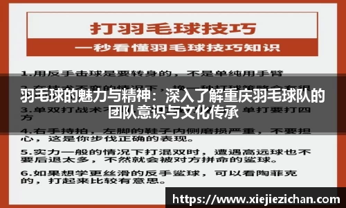 羽毛球的魅力与精神：深入了解重庆羽毛球队的团队意识与文化传承