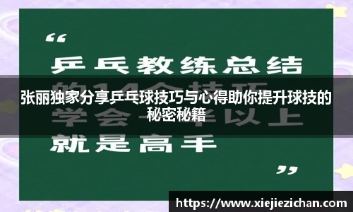 张丽独家分享乒乓球技巧与心得助你提升球技的秘密秘籍