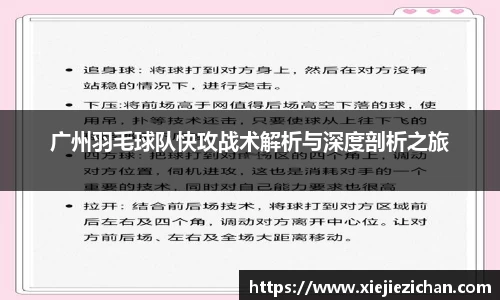 广州羽毛球队快攻战术解析与深度剖析之旅